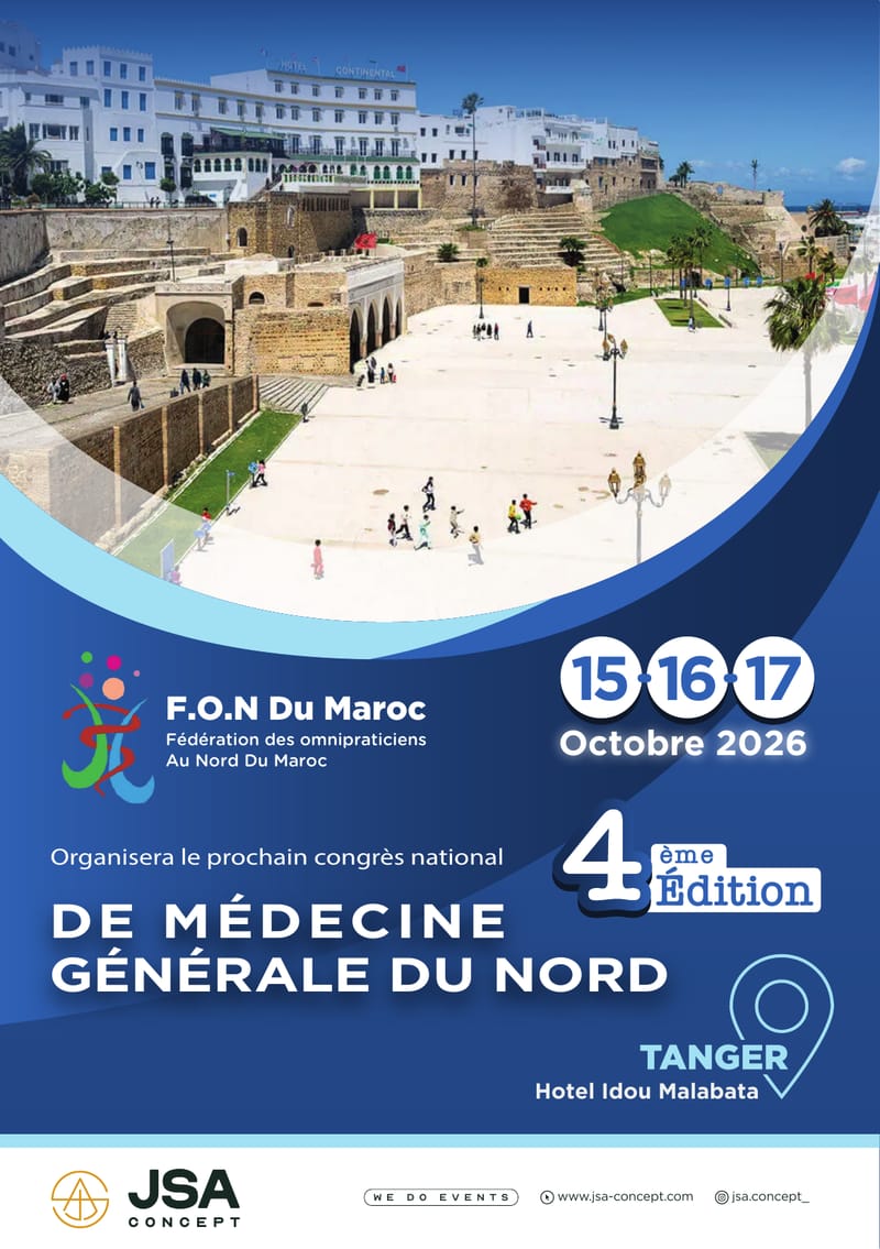 Affiche officielle — 4ème Congrès National de Médecine Générale du Nord, Tanger 2026