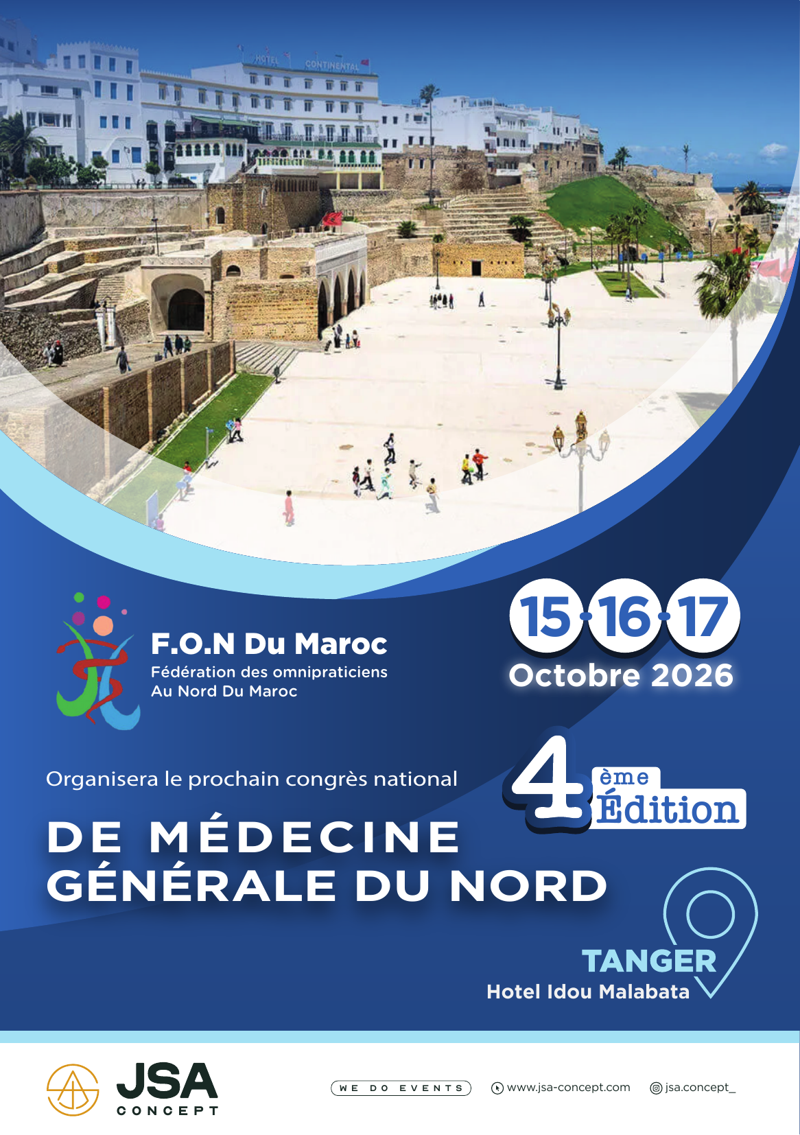 Affiche officielle — 4ème Congrès National de Médecine Générale du Nord, Tanger 2026
